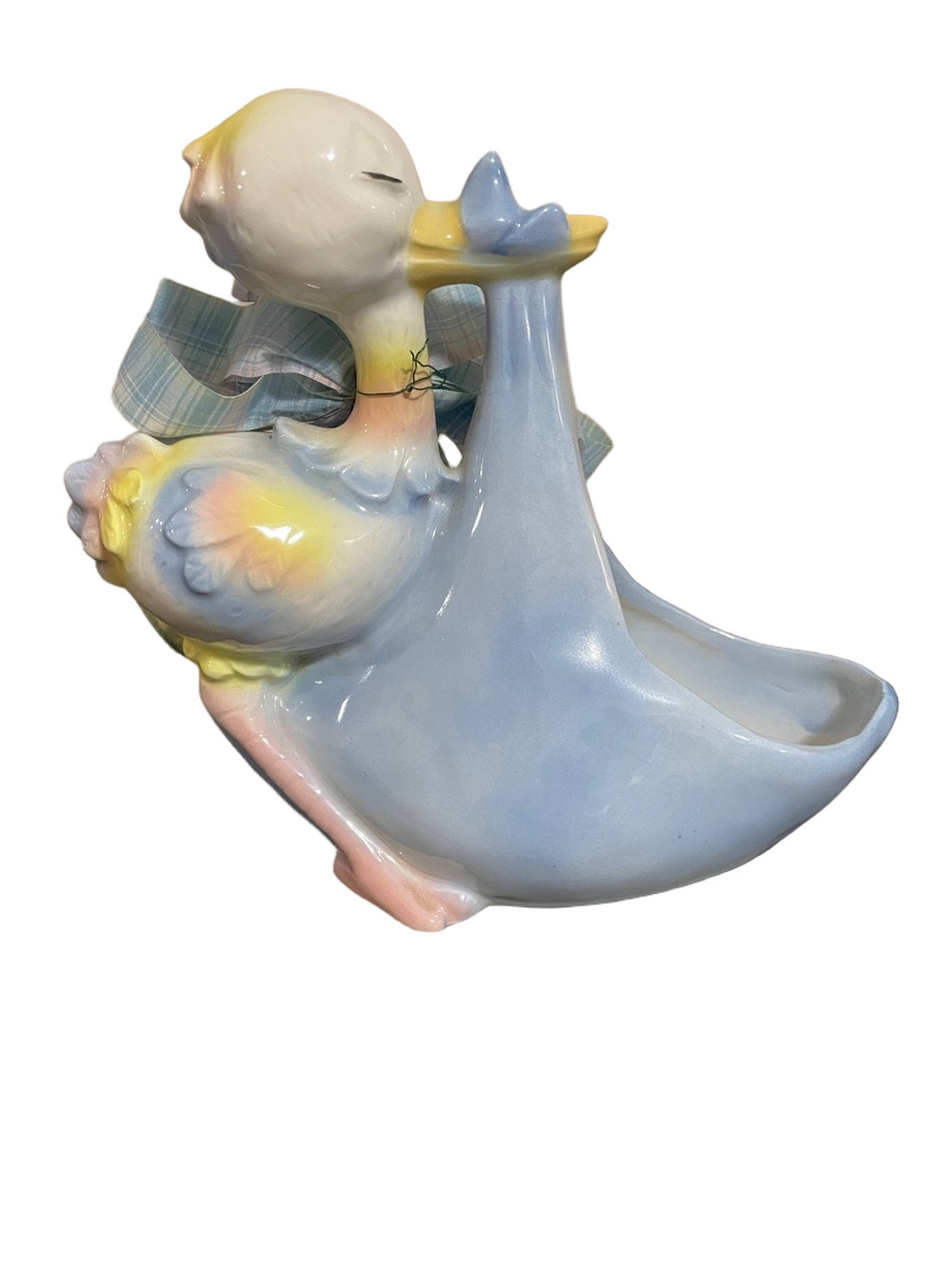 Vintage Stork Ceramic Planter